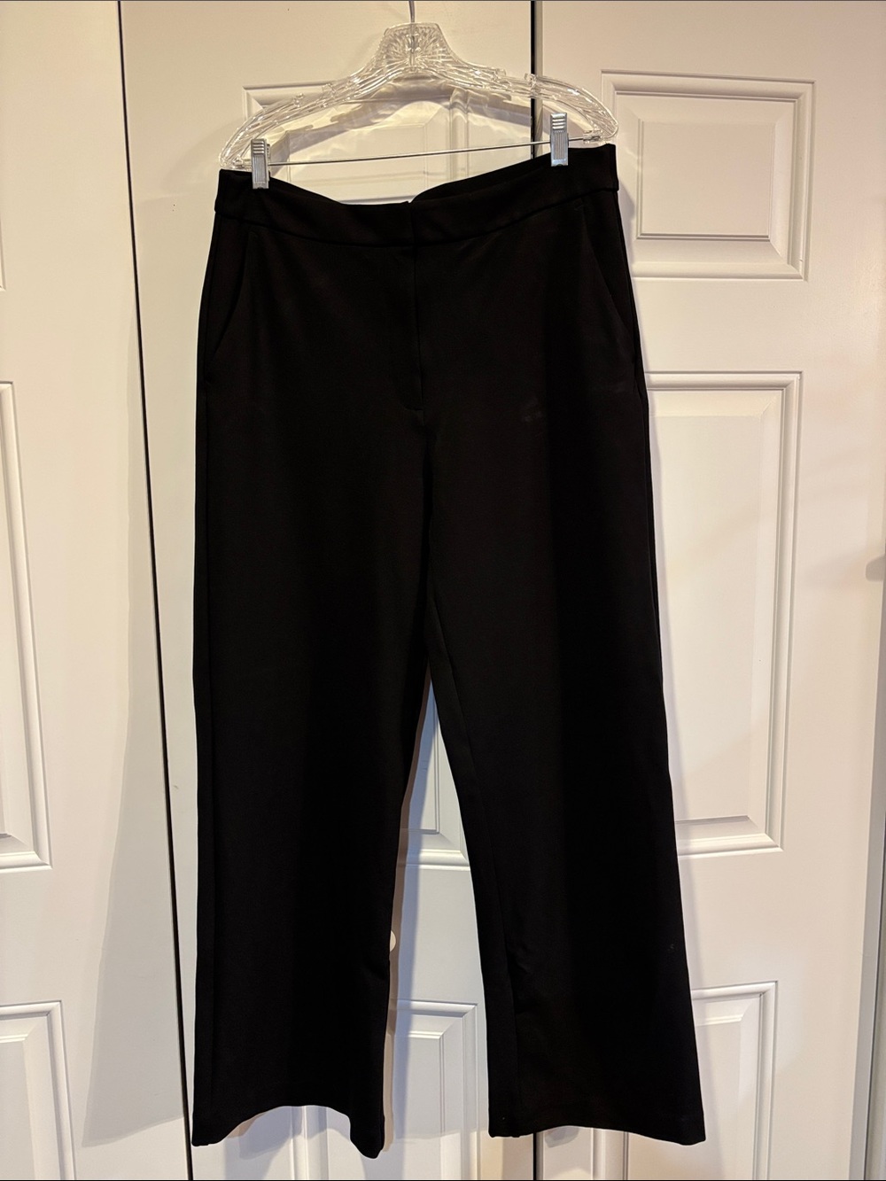 Quince Ultra Stretch Ponte Trouser Black Wide-Leg Women's Pants